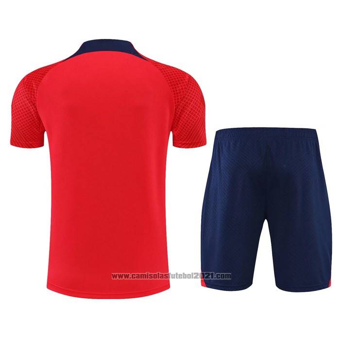 Fato de Treino Atletico Madrid Manga Curta 2022-2023 Vermelho - Calcas Curta